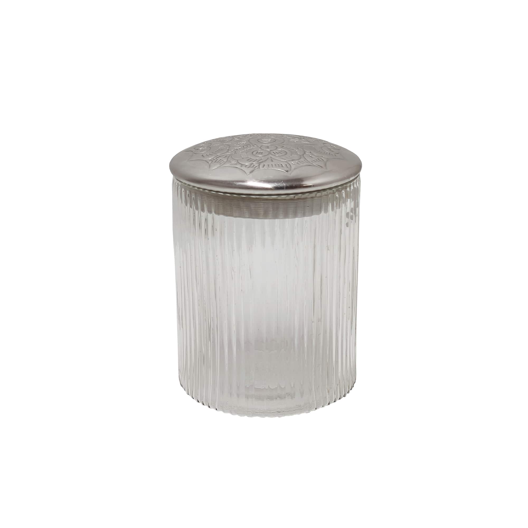 Glass Jar with Etched Lid by Ashland